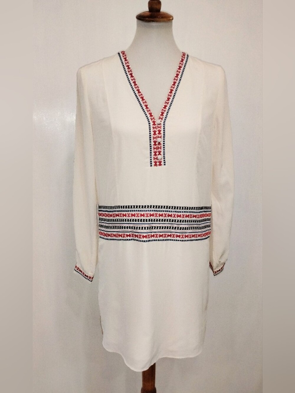 SILK EMBROIDERED INTERMIX DRESS